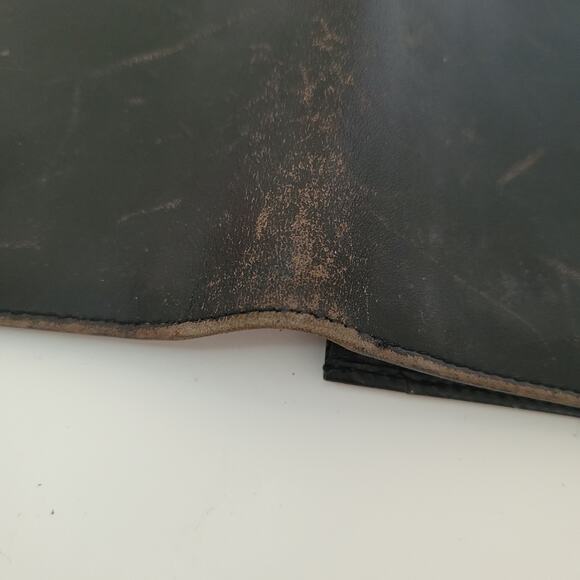 Dunhill Designer Checkbook Card Slim Bill Holder Wallet Black Bifold Leather - Picture 8 of 10